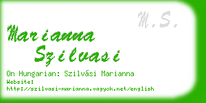 marianna szilvasi business card